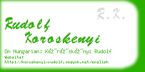 rudolf koroskenyi business card